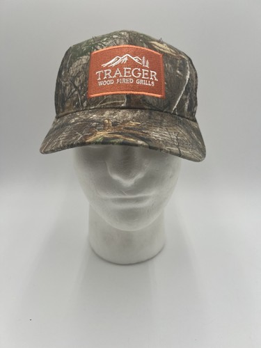 Traeger Wood Fired Grills Realtree Camo Mesh Snapback Trucker Hat Cap OSFM