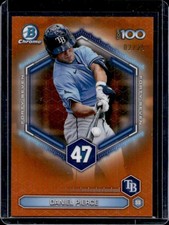 2026 Bowman Daniel Pierce Scouts Top 100 Chrome Orange Refractor #/25 Rays