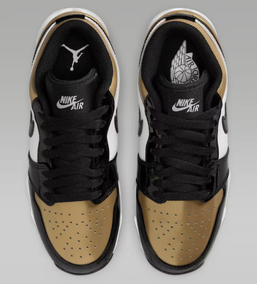 Jordan 1 Low Cleats Gold Black White Little/Big Kids' (GS) | Size 10C - 6Y
