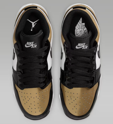 Jordan 1 Low Cleats Gold Black White Little/Big Kids' (GS) | Size