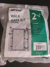 NEW SEALED Allfenz COMPLETE SET 2-3/8" Chain-Link Fence Gate Hardware BLACK
