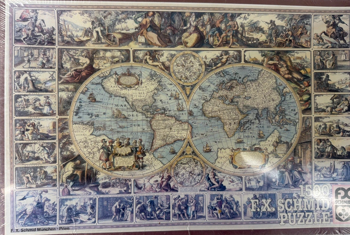 ジグソーパズル　中世世界地図　中古　額付き ジグソーパズル 中世世界地図 中古 額付き ジグソーパズル 中世世界