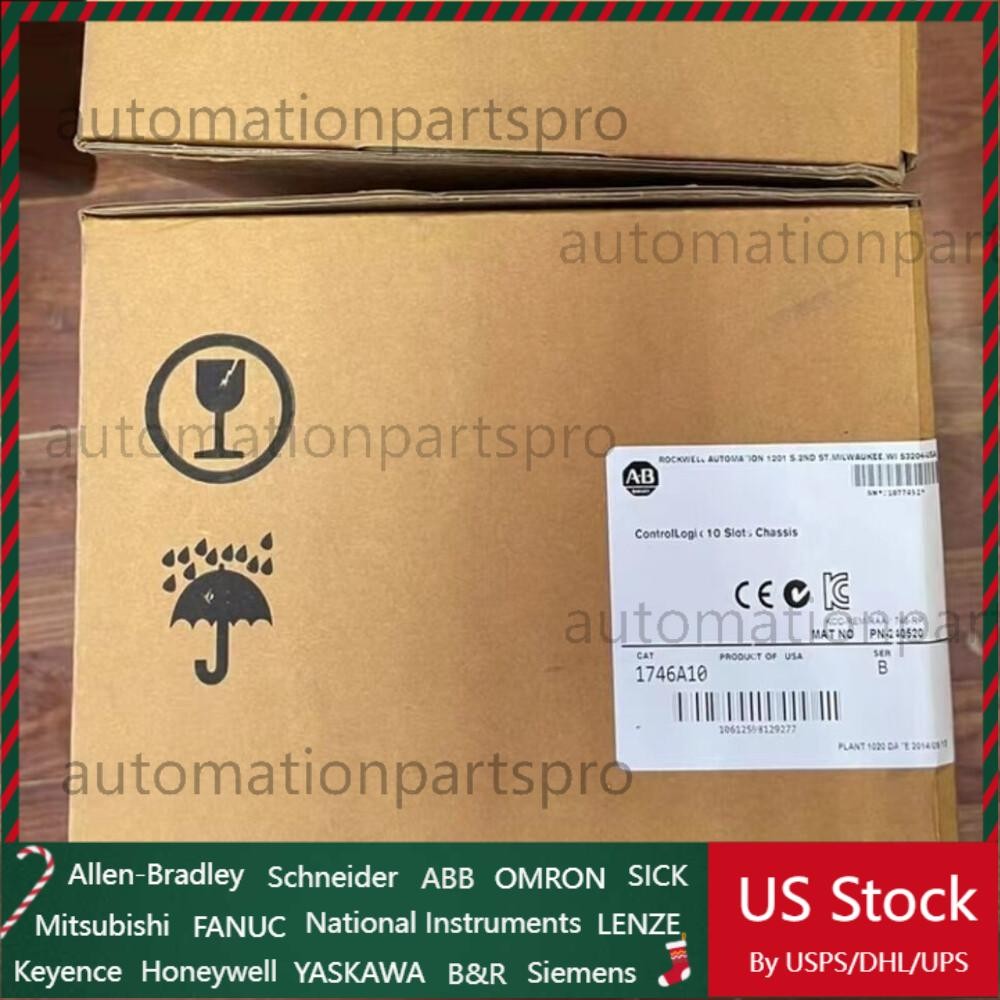 New Factory Sealed 1746-A10 Allen Bradley 1746-A10 SLC 10 Slots Chassis SER B