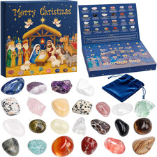 Crystal Advent Calendar 2026 Natural Healing Gemstone Set with 24 Crystals