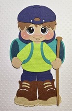 Hiking Boy Brown Hair. Scrapbook, Card Making Paper Piecing