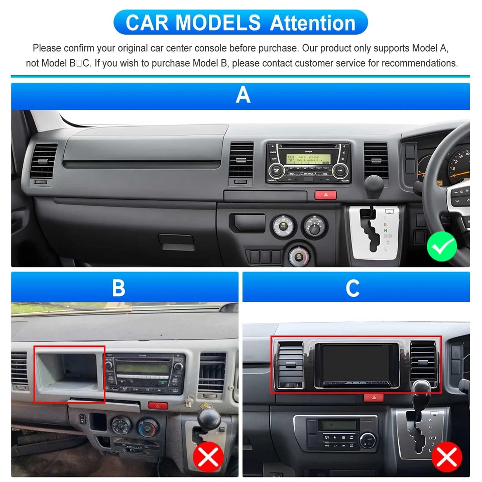 Carplay 4+64GB Car Stereo Radio Android 13 For Toyota Hiace 2004-19 GPS Wifi CAM - image 2 of 4