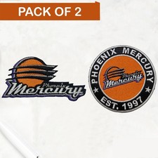 Pack Of 2 Phoenix Mercury WNBA Team Logo Iron On Patch-Sew Patch-Embroidered