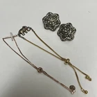 Vintage Costume Jewelry Lot Heidi Daus Clip Earrings Ygi 925 & Sts 925 Bracelets