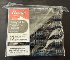 BRAND NEW ANNIE 1233 12count Medium SNAP ON MAGNETIC ROLLERS 3/4 DIAMETER