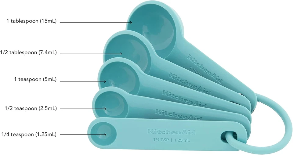Kitchenaid Measuring Spoons, Set of 5, Aqua Sky - Image 3 of 4