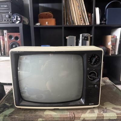 Vintage KTV 12'' Ivory Prison TV CRT Retro KT1210A Black&White 