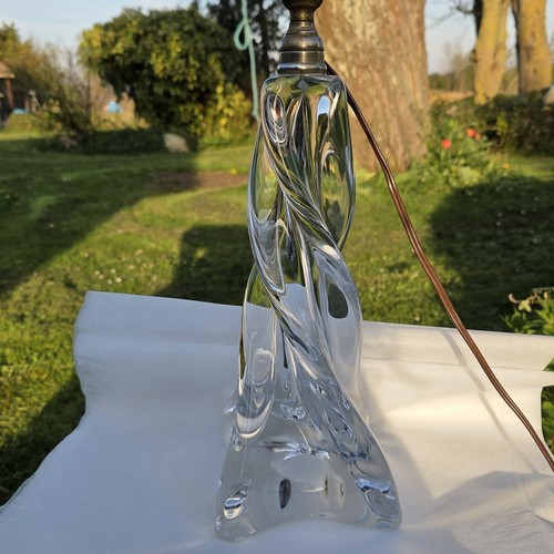 04L1 ANCIEN GRAND PIED DE LAMPE CRISTAL BACCARAT SIGNE TORSADE HAUTEUR 34,5 CM - Photo 2 sur 14
