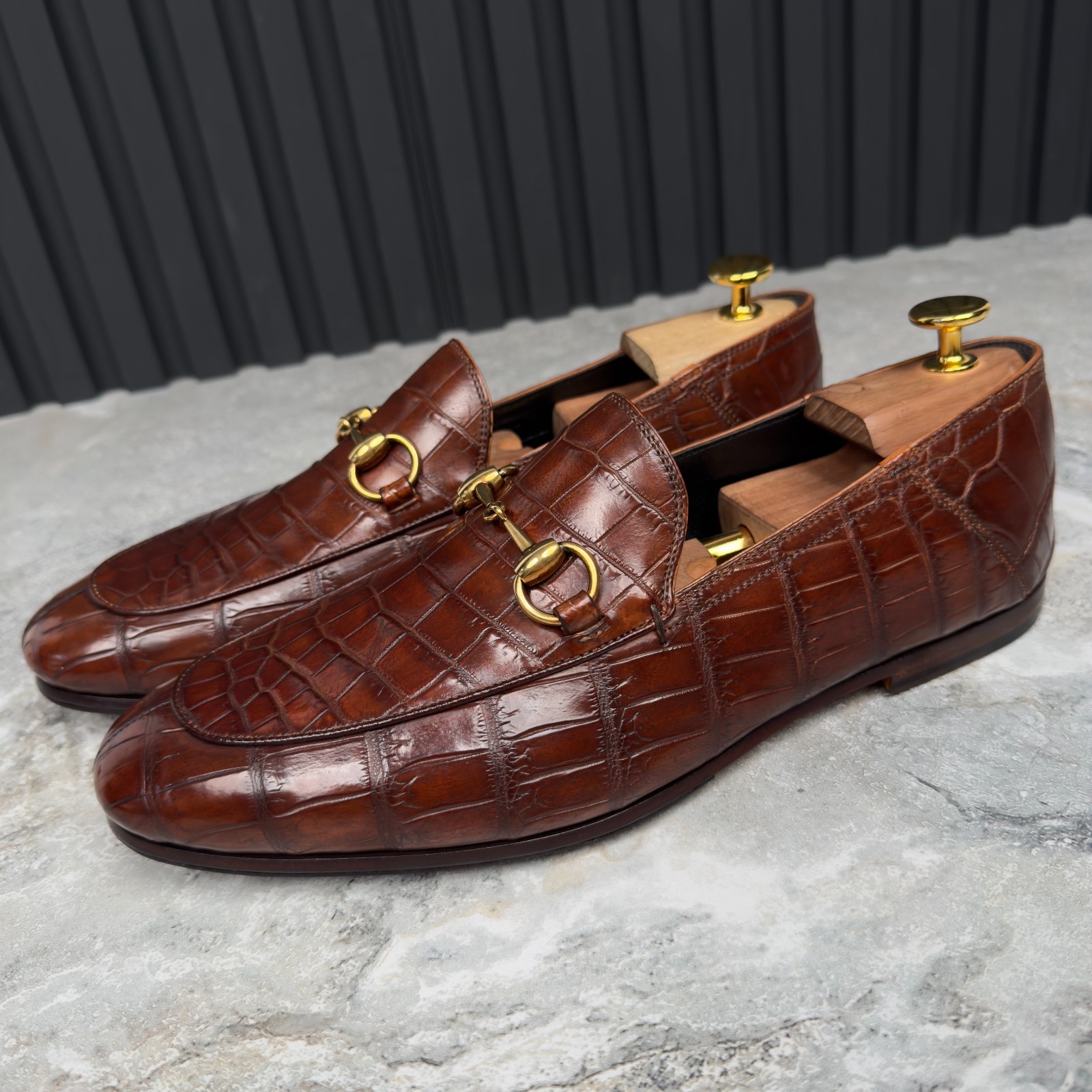 RARE Gucci Jordaan Horsebit Loafer Brown Crocodile Leather 7.5 G 8 US 41.5 EUR image 5