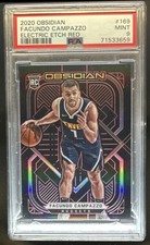2020-21 Obsidian Facundo Campazzo RC Electric Etch Red #/5 Nuggets PSA 9