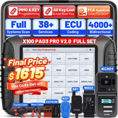 XTOOL X100PAD3 SE KC501 KS1 SK1 M822 Full Set Key Programmmer Diagnostic Scanner