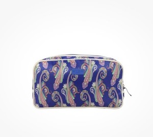Etro Womens Canvas Paisley Print Zip Makeup Case Blue- Perfect, Never Used Cond