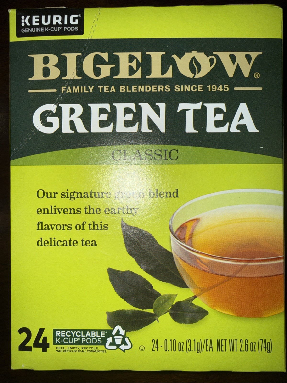 Green Tea Keurig K-cup Pods, Caffeinated Tea Keurig Tea Pods