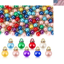 90PCS Christmas Mini Balls Ornaments Multicolour Imitation Pearl Pendants Mini
