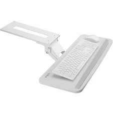 VIVO KB03W White Adjustable Computer Keyboard Platform Tray Under Desk Mount
