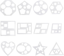 12 Pcs Drawing Stencil Geometric Stencils Circle Square Heart Star Template Set