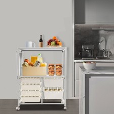 Storage Shelf, 2-Tier Organizer Shelf, Freestanding Space Saver Storage Shelf