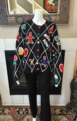 VTG Marisa Christina The Christmas Collection 1995 Cardigan Sweater bust 44'' M/L