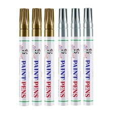 Paint Pens Oil Based Medium Tip Gold and Silver 6 Pack Permanent Markers