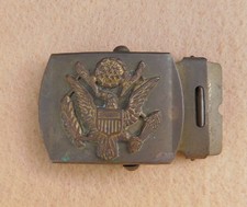ORIGINAL WWII U.S. ARMY PX BRASS BELT BUCKLE FOR WEB TROUSER BELT
