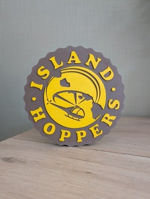 Logo ISLAND HOPPERS Magnum P.I. - Vintage 3D Deko Schild - 15x15cm