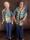 Vintage 1970's Handmade "Barbie/Ken Matching Outfits