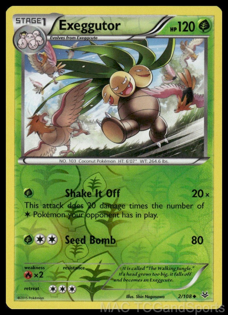 Exeggutor 2/108 Reverse Holo Roaring Skies Pokemon TCG NM