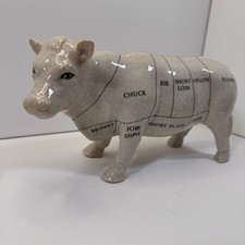 Modelo Vaca Diagrama Carne Estatuilla Decoración Porcelana Carnicería Decoración Cortes de Carne