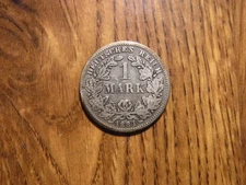 GERMANY 1 MARK 1881 D SILVER COIN (448)