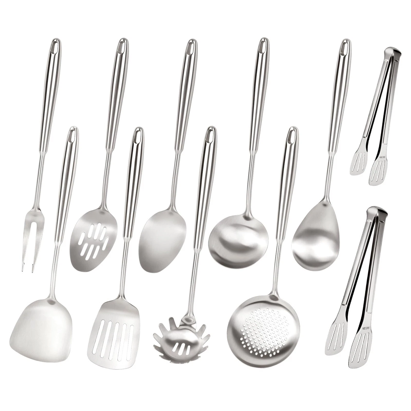 304 Stainless Steel Cooking Utensils Set, 11PCS Stainless Steel Utensils Set,...