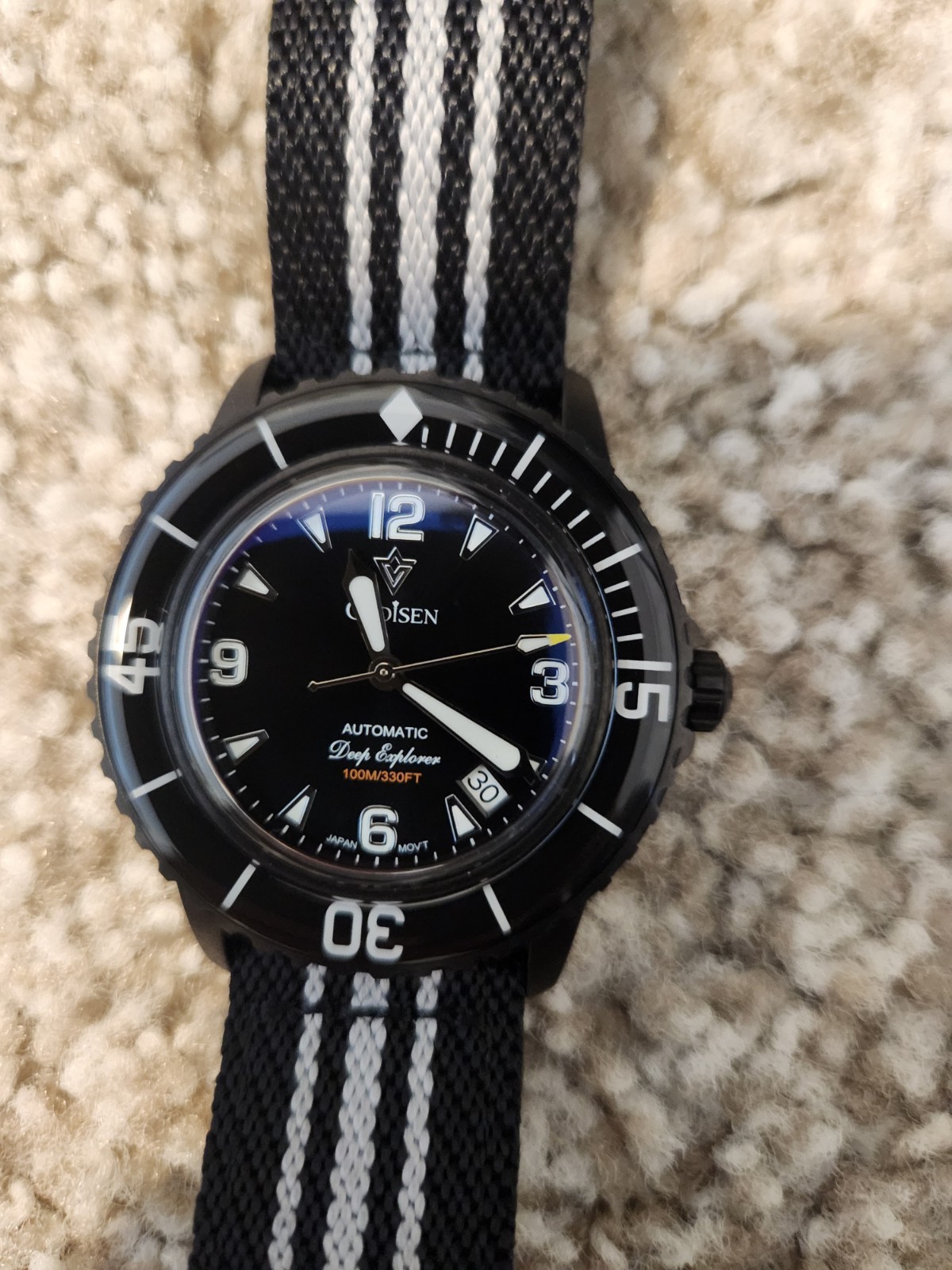 Cadisen Deep Explorer Automatic Mechanical Watch 2025 Fifty Fathoms Canvas Strap