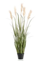 Artplants Kunst Pampasgras Alcantara Mit Rispen, GrüN, 130Cm