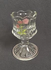 Fenton October Birth Month Clear Glass Pedestal Votive Candle Holder
