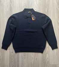 Image of Hugo Boss Kotorpolo Crew Neck Ribbed Jumper Mens Medium - Navy £199 RRP BNWT