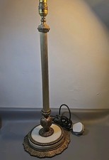 Vintage 1920s Corinthian Column Table Lamp Marble Base No Shade Rewire Needed .