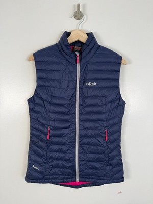 Rab Microlight Weste Damen UK 10 Navy Pink Daunenweste Pertex Microlight Packable