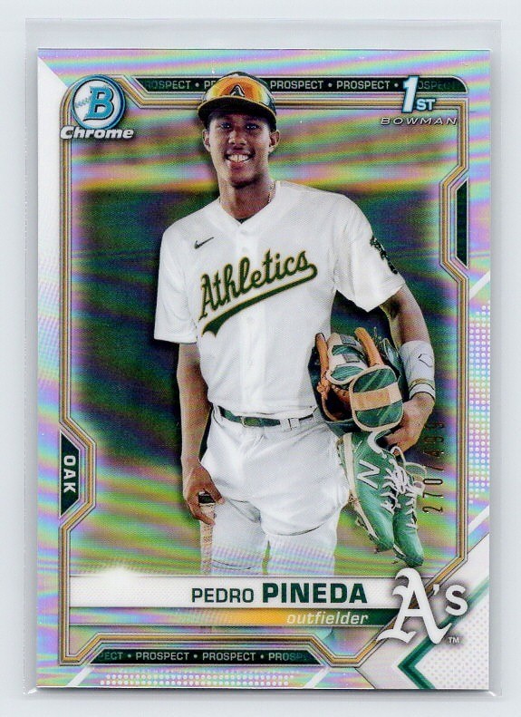2021 Bowman Chrome Pedro Pineda #BCP-216 Refractor /499 (RC) Athletics