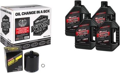 Maxima Quick Change Synthetic Oil Kit Black 20W-50 #90-119014B Harley Davidson