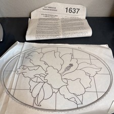 TRI CHEM SUN GLO 1637 Hibiscus Window Wonders Vintage Instructions 15” X 10.5”