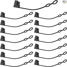 SAE Waterproof Dust-Proof Cover Cap, 2-Pin Plug Replacement Size: Black-15PCS