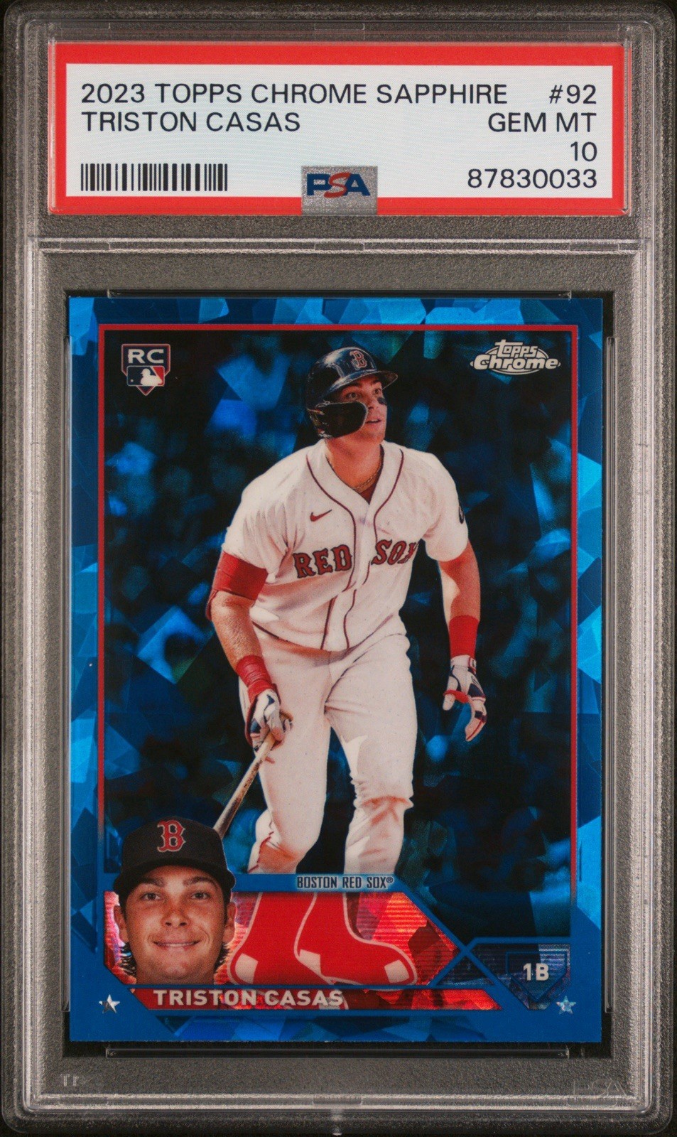 Triston Casas 2023 Topps Chrome Sapphire Edition #92 PSA 10 Rookie Card