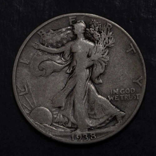 1938 D Walking Liberty Half Dollar Fine 90% Silver  Lot 2869