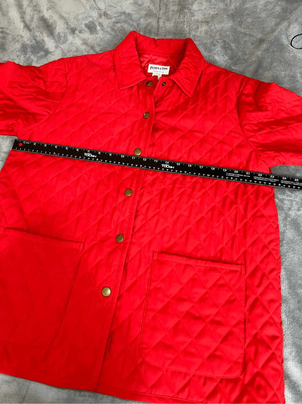 Pendleton Jacket Womens Large Red Puffer Diamond … - image 5