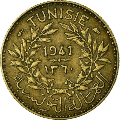 [#318256] Münze, Tunesien, Anonymous, Franc, 1941, Paris, SS, Aluminum-Bronze, K - Bild 1 von 2
