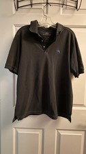 Tommy Bahama Men's Medium Polo Shirt Black Pima Cotton Short Sleeve Blue Marlin