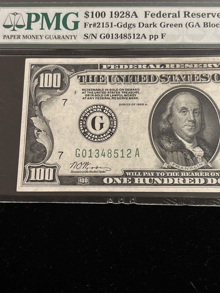 1928A $100 Federal Reserve Note FR2151-Gdgs (Dark Green) Chicago PMG 64 EPQ - Image 2 of 4